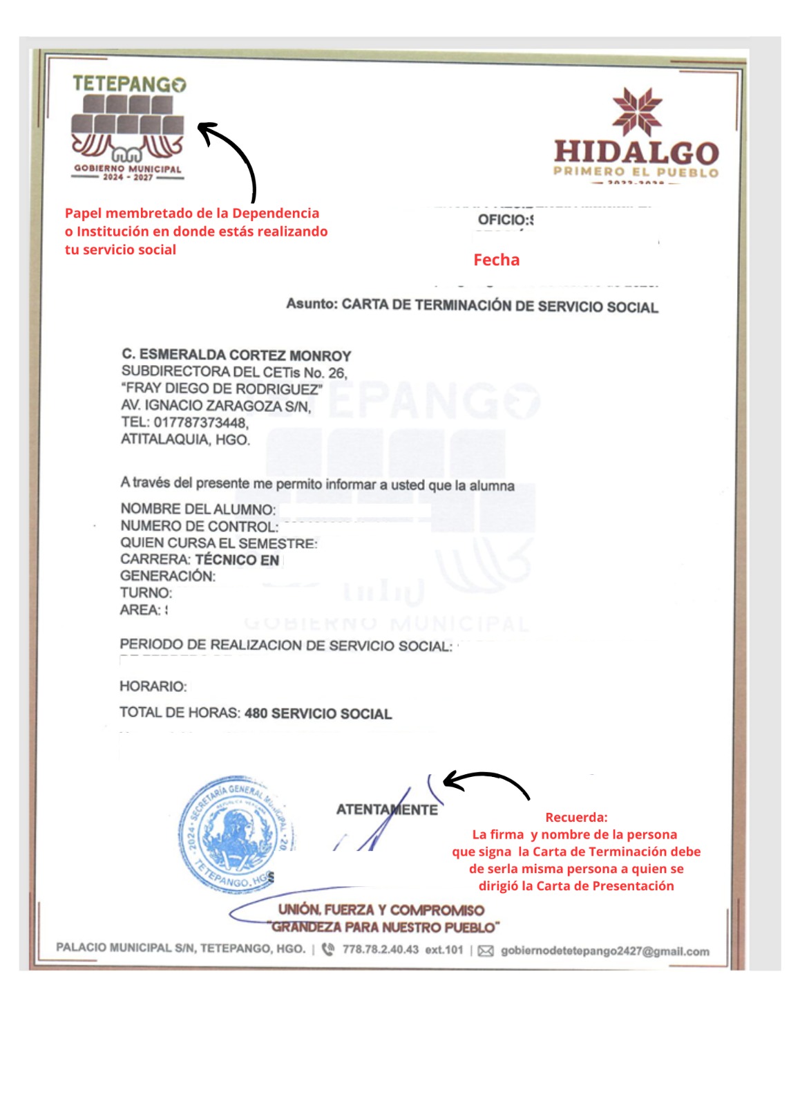 Carta de Terminación